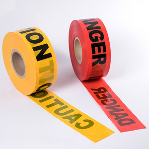 Yellow non-Adhesive Underground Customize Printed Safety Barrier Hazard Pe Warning Roll Tape