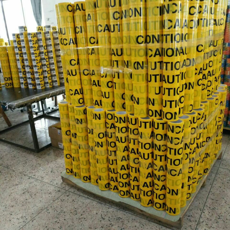 Yellow non-Adhesive Underground Customize Printed Safety Barrier Hazard Pe Warning Roll Tape