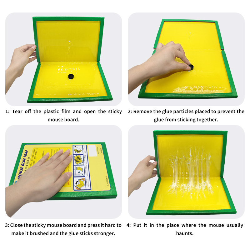 Foldable Yellow Multi Catch Rat Board Mouse Glue Traps Rodent Mouse Insect Sticky Adhesive