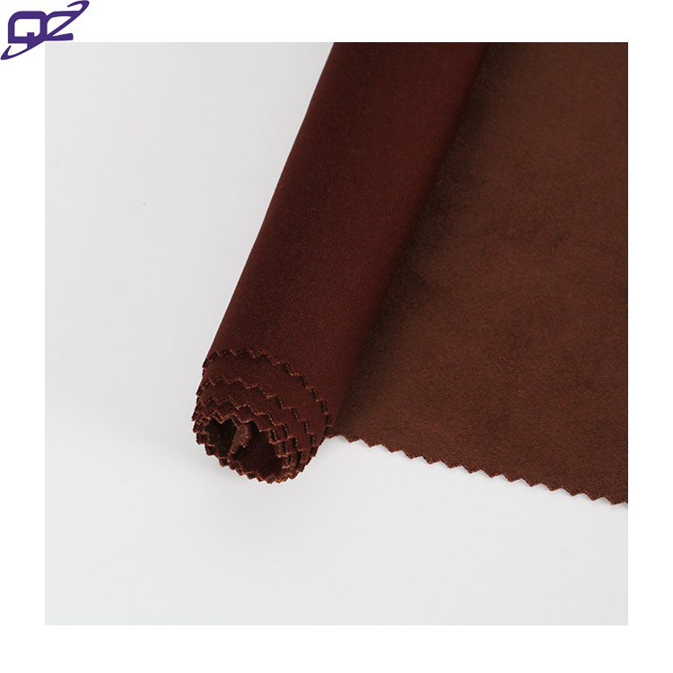 Shaoxing Factory Solid Color 95 polyester 5 spandex Stretch Brushed Suede Scuba knit fabric for clothes pants