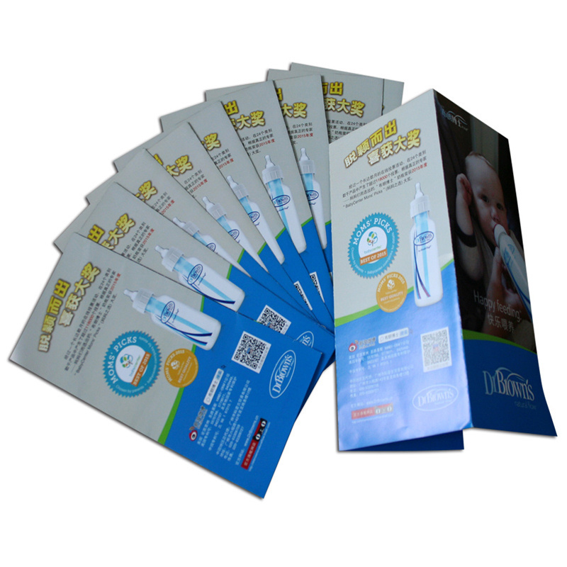 Custom Art Paper Brochure Film Lamination Paper in China Folded Flyer Printing Full Color OEM Offset Printing Video Brochure