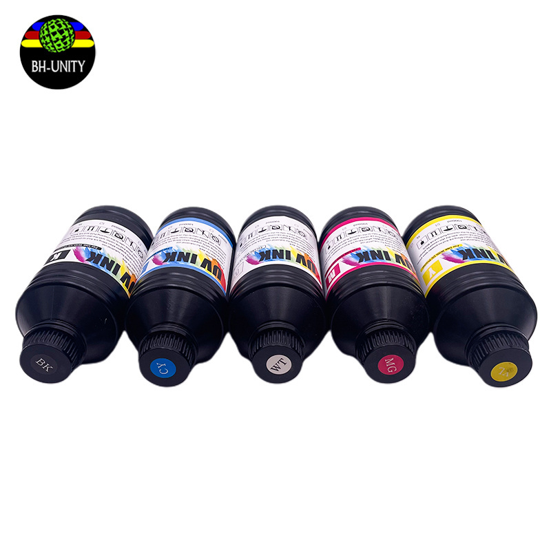 CMYK WHITE EP-SON LED UV ink for eps-on xp600 tx800 printhead soft/hard uv ink for dx8 dx10 dx11 print head uv flatbed printer