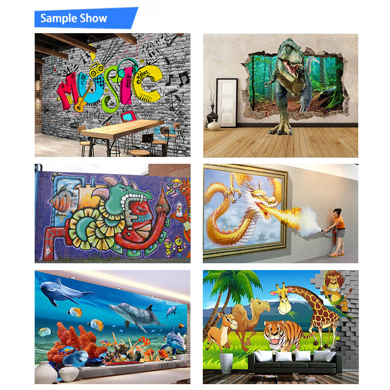 3D 5D 6D Effect Vertical Wall Art inkjet Printer Price Direct To Wall Painting Printing Machine Portable Automatic move by wheel