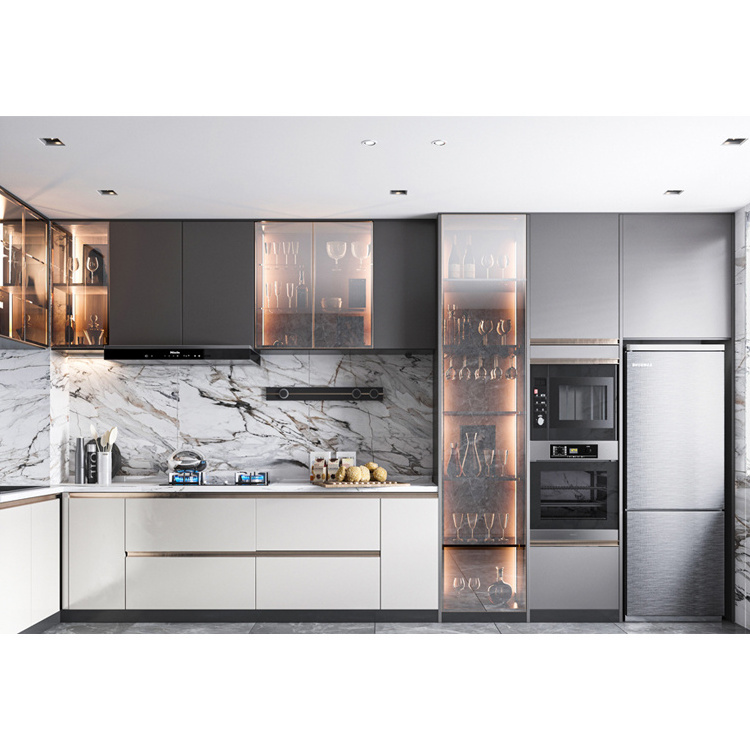 Aluminum kitchen cabinets, whole house custom-made formaldehyde-free honeycomb aluminum panels design and installation