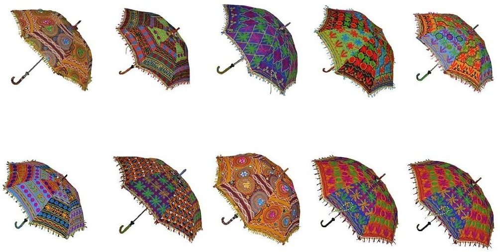 Indian Hand Embroidered Sun Shade Umbrella