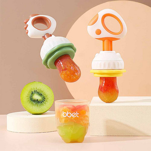 Baby food feeder baby fruit pacifier and toddlers eat fruit tool with hand silicone