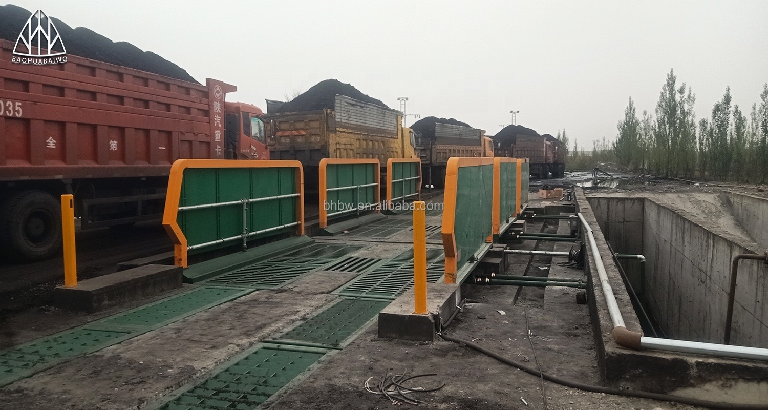 Automatic car washing machine for steel plant transportation trucks to clean heavy-duty engineering vehicle washing platforms