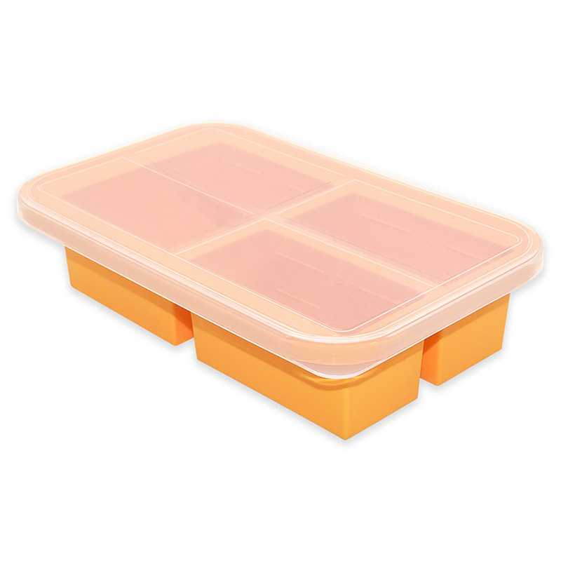 Reusable BPA Free Non Plastic Food Storage Freezing Tray Extra Large Stackable Silicone Ice Cube Tray Spill Proof Ice Cube Mold