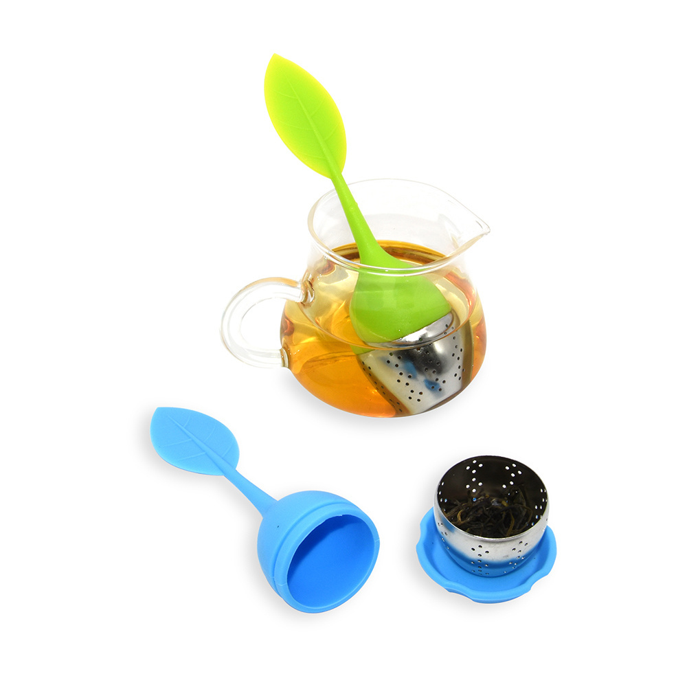 BHD Coffee Tea Accessories 100% Food Grade BPA free Leaf Shape Tea Filter Reusable Loose Leaf Tea Infuser Silicone