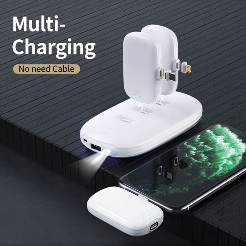 2023 New Trending Products Sharing Magnetic Power Bank Charging Station Dock for IPhone Micro Type C Mini Wireless Power Banks