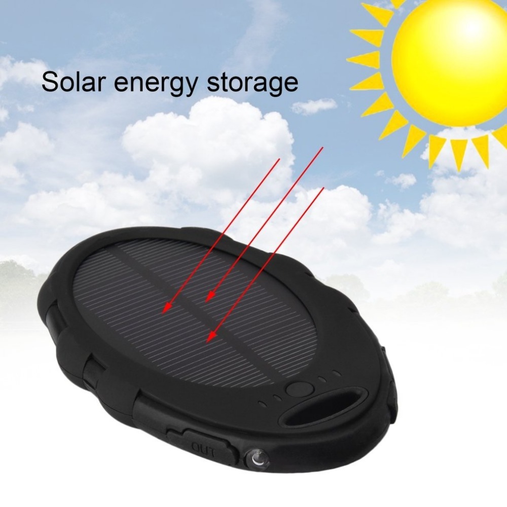 5000mAh Solar Charger for Mobile Phone Outdoor Solar Panel Power Bank Solar Battery Charger Dual USB Port with Led Light