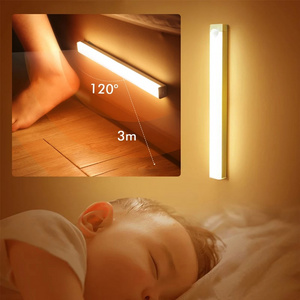 2024 Motion Activated USB Rechargeable LED Closet Light Wireless Stick-on Anywhere Magnetic Motion Sensor Lights for staircase