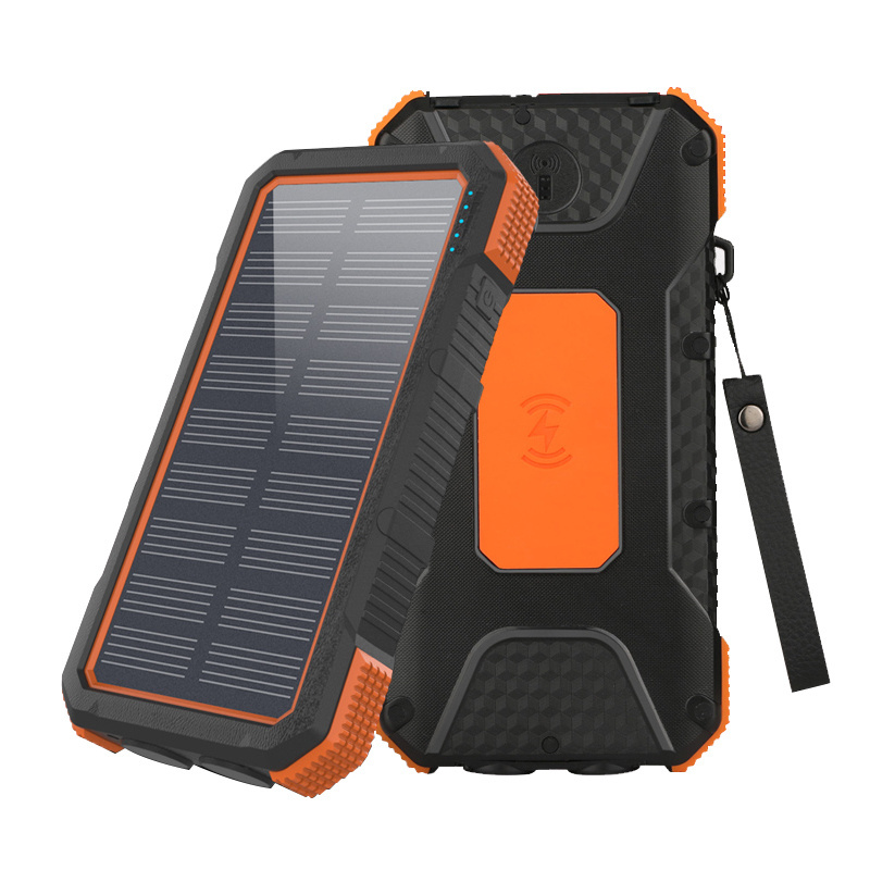 2023 new PD 18W fast charging wireless Solar Power Bank  20000mah Solar Charger 2 USB Ports External Charger Power bank