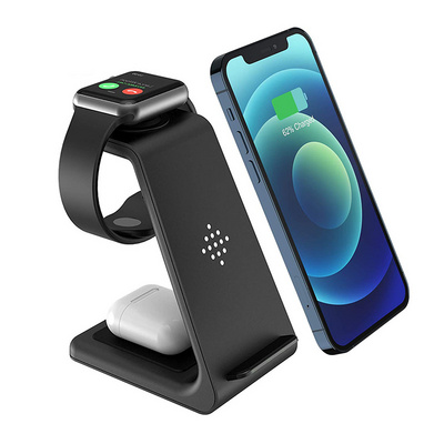 Wholesale ce rohs fcc qi T3 3in1 Wireless Charger 10W Fast Charging 3 in 1 Wireless Phone Charger Stand