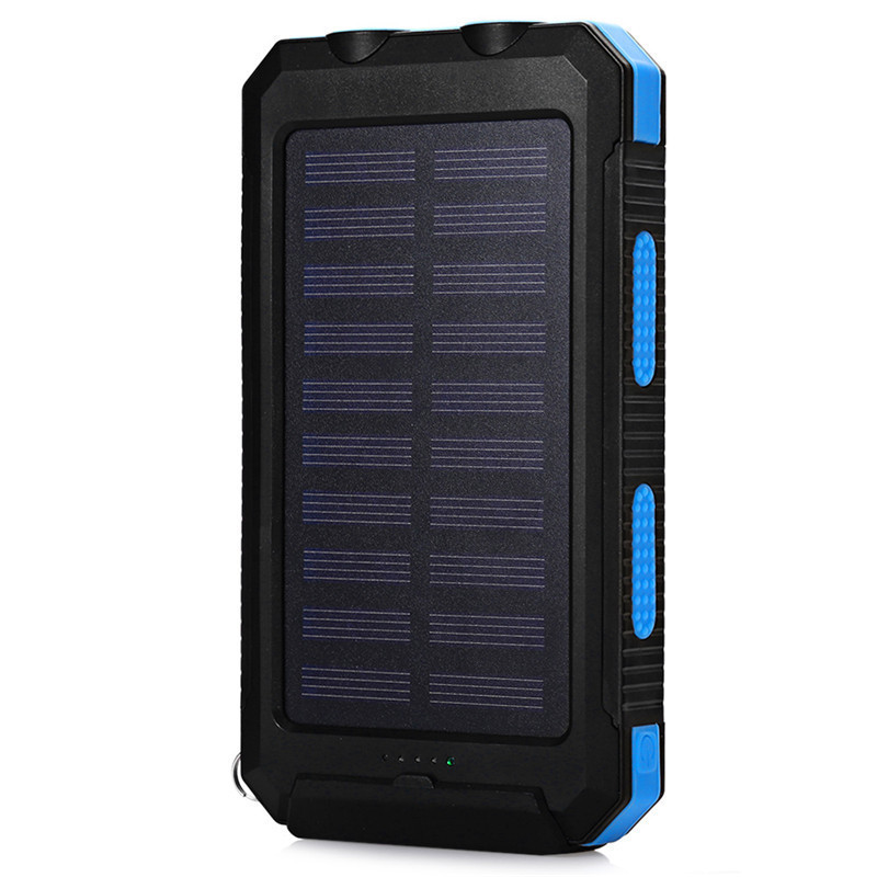 Factory LED Light Power Bank 10000Mah Mobile Waterproof Solar Charger Cell Phone Solar Power Bank Charger