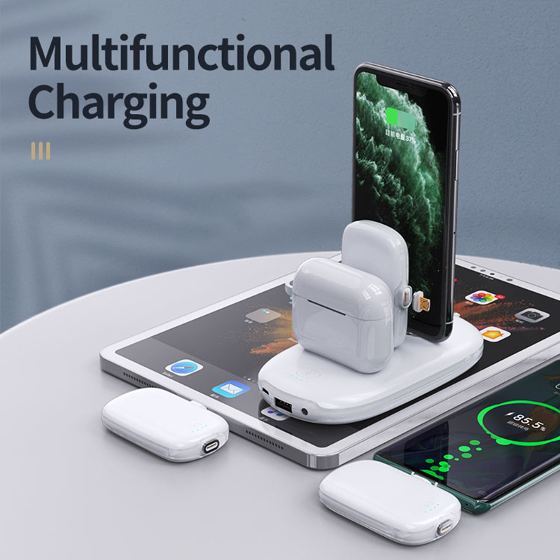 2023 New Trending Products Sharing Magnetic Power Bank Charging Station Dock for IPhone Micro Type C Mini Wireless Power Banks