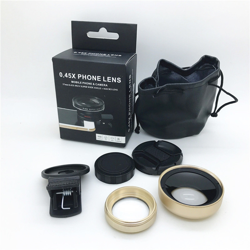 2024 Wholesale 0.45X Phone Macro Lens HD Camera Lentes For IPhone 12 13 14 Zoom Lens For Mobile Phone