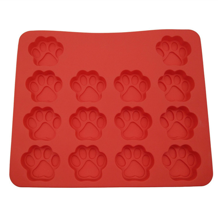 Benhaida Pet Dog Treat Cake Pan,Silicone Dog Bone Paws Biscuit Baking Mold