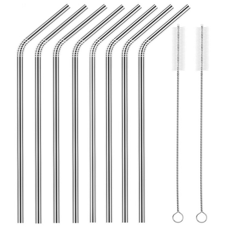 Stainless Steel Straw 8mm Reusable Metal Drinking Straws