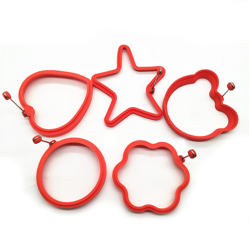 Set of 4 Non Stick Silicone Egg Ring Pancake Molds, egg ring set,Silicone fried egg mould