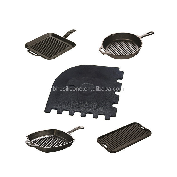 Benhaida Logo Printed Durable 2PCS Cast Iron Cleaning Flexible Thicker Polycarbonate Plastic Kitchen Grill Pan Scraper