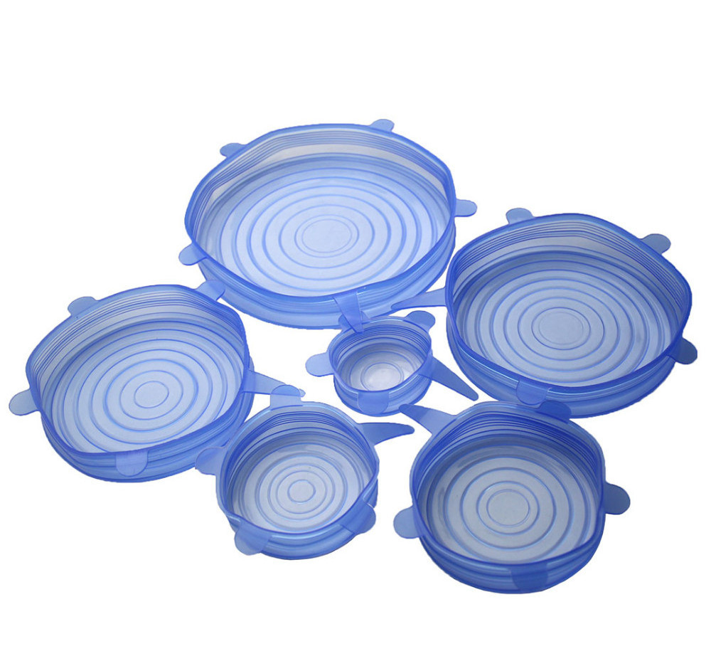 Benhaida New 6pcs Silicone Stretch Lids Keep Fresh Food Pan Bowl Cup Dish Premium Cover Set