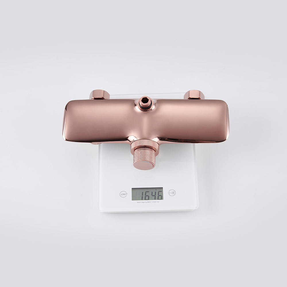 Factory Outlet Single Handle Wall Mount Bathroom Shower Set Rose Gold Square Top Spray With Bathroom Shower Faucet