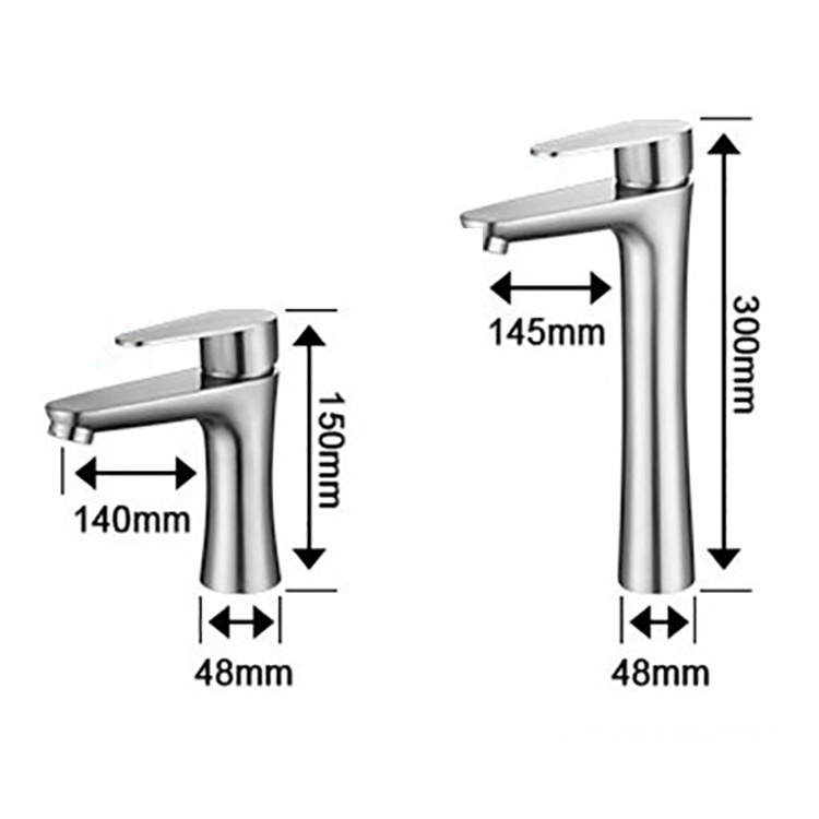 Stainless Steel 304 Single Handle Taps One Hole Waterfall Mixer Sinks Face Wash Basin Faucet Bathroom Taps