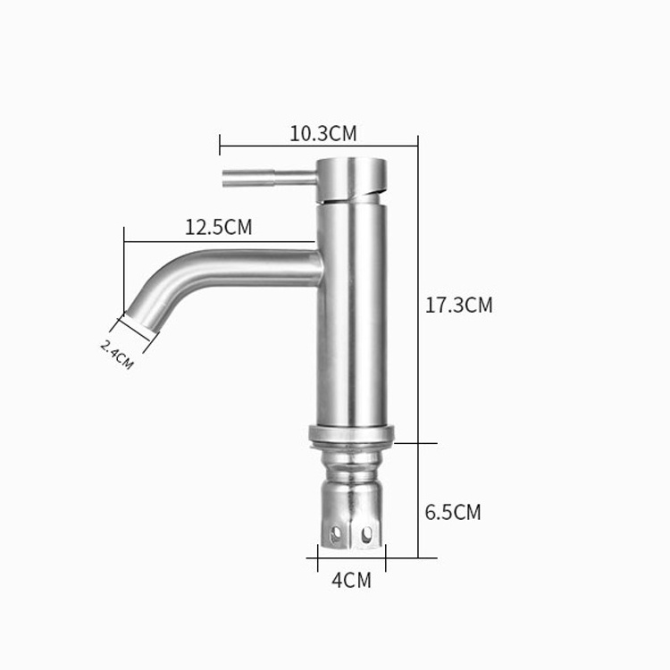 Faucet 304 Stainless Steel Hot And Cold Brushed Nickel Basin Tap Single Hole Basin Faucet For Bathroom