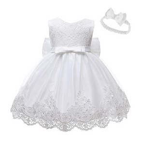 Formal Flower Christening Special Occasions Gown White Baby Girls Embroideries Baptism Dresses for Party