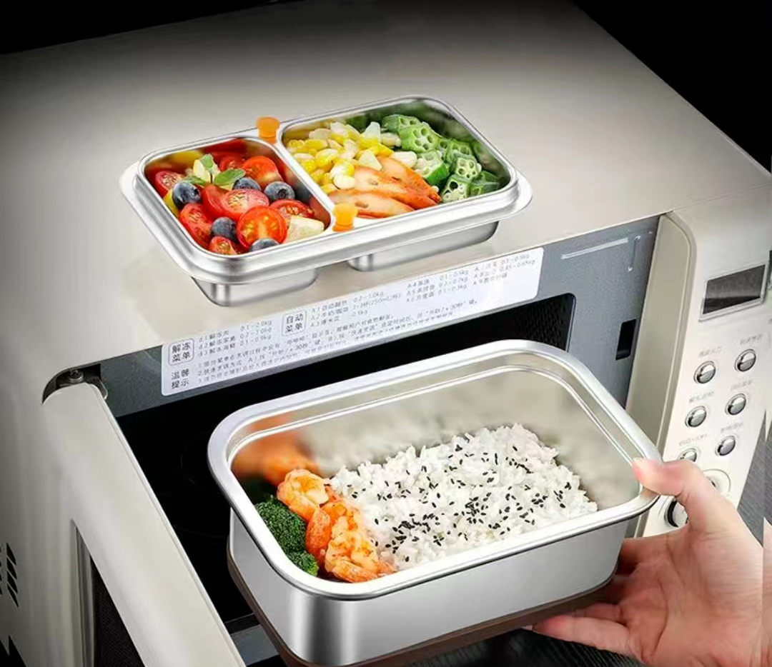 Heated lunch box stainless steel sealed crisper box large capacity refrigerator freezer box