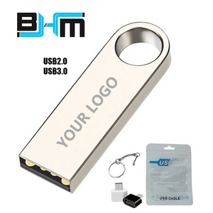 Free Custom logo 32g 64gb metal usb flash memory drive 2.0/3.0 Waterproof USB stick 128G Pendrive U disk