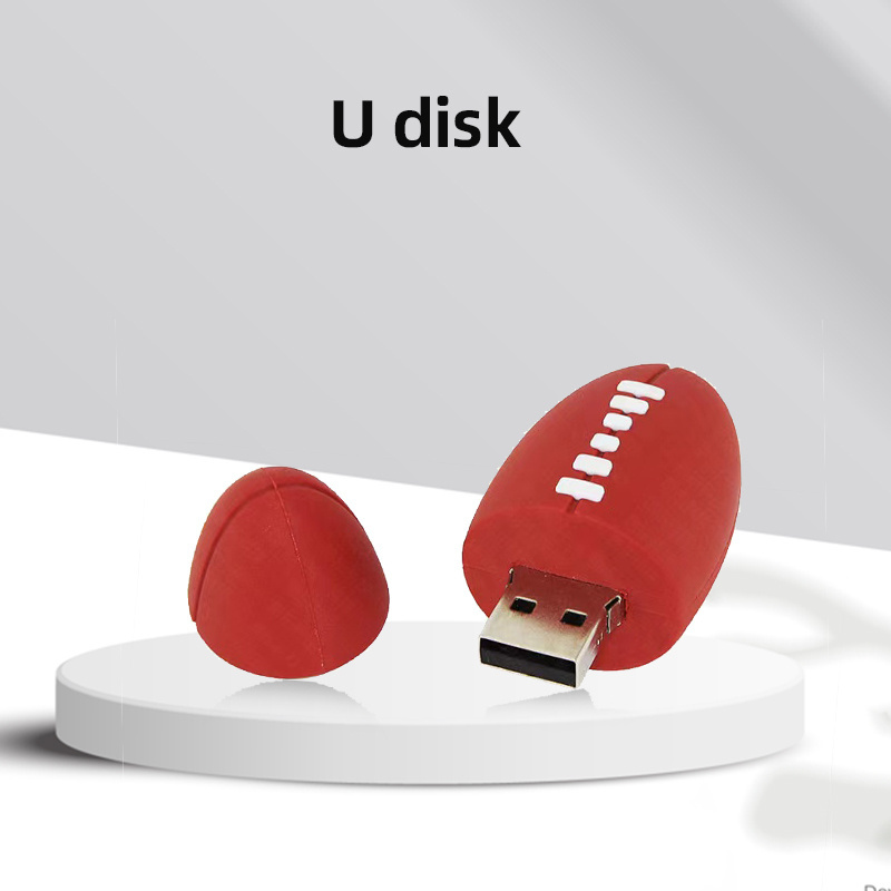 Customized PVC 2D 3D Rugby USB Flash Drive Soft PVC USB pendrive 2.0/3.0 16G 32G 64g memory stickWith Custom Logo