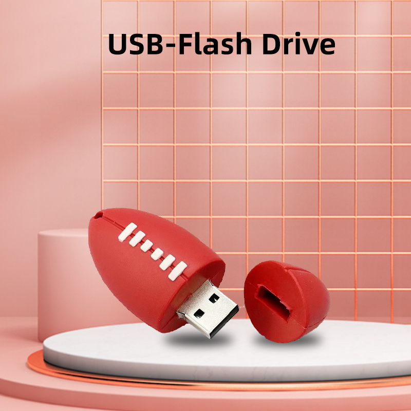 Customized PVC 2D 3D Rugby USB Flash Drive Soft PVC USB pendrive 2.0/3.0 16G 32G 64g memory stickWith Custom Logo