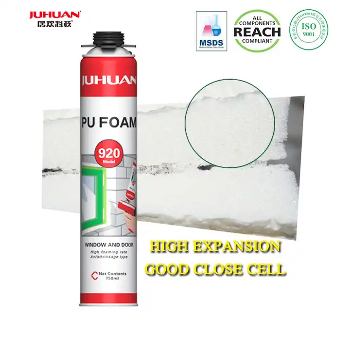 Wholesale Closed Cell 500ml 750ml Pu Mounting Foam Insulating Adhesive Glue Spray Foam For Gap Filling