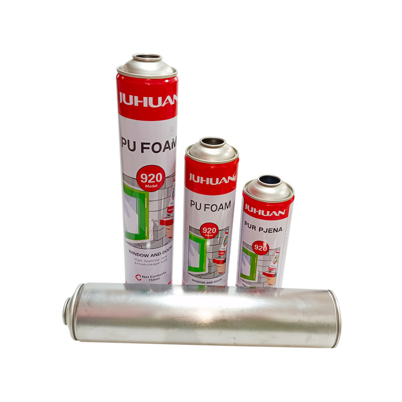 Empty Refillable Aluminum Aerosol Spray Bottle Tin Cans For PU Foam