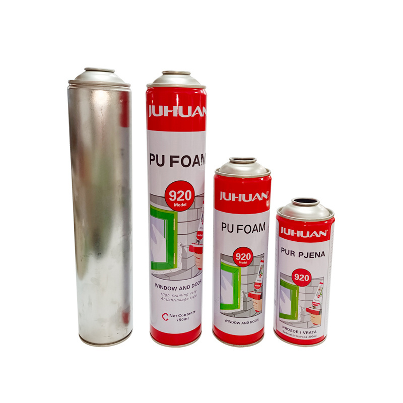 Empty Refillable Aluminum Aerosol Spray Bottle Tin Cans For PU Foam