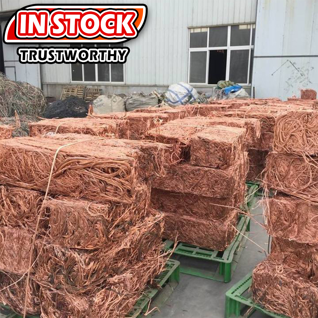 Large amounts of high-quality scrap copper wire in stock