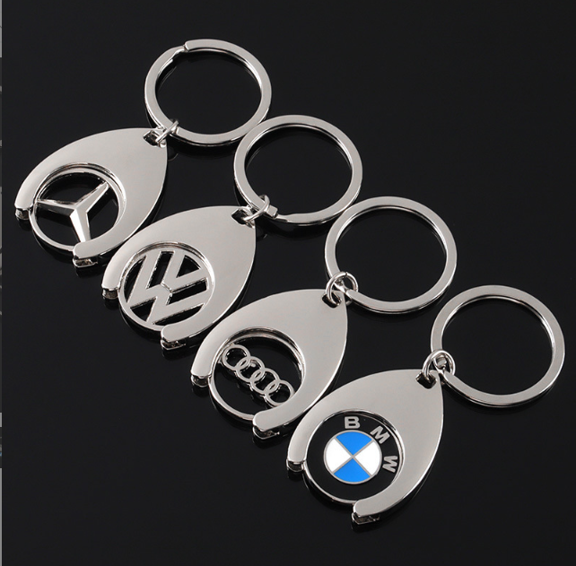 Custom Brand Zinc Alloy Car Keychain B Audi Benz Car Logo Metal Key Ring For Advertising