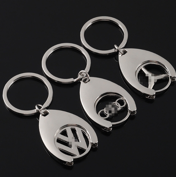 Custom Brand Zinc Alloy Car Keychain B Audi Benz Car Logo Metal Key Ring For Advertising