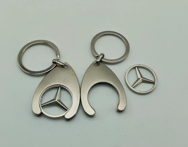 Custom Brand Zinc Alloy Car Keychain B Audi Benz Car Logo Metal Key Ring For Advertising