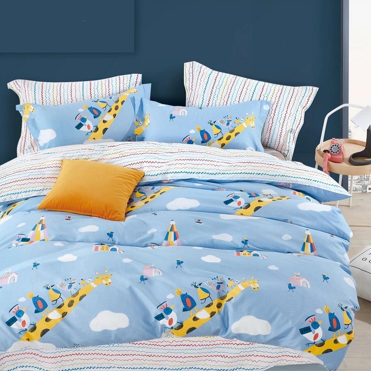 Digital Printing Cotton Kids Children Duvet Cover Sheet Set Custom Pattern Bedding Set