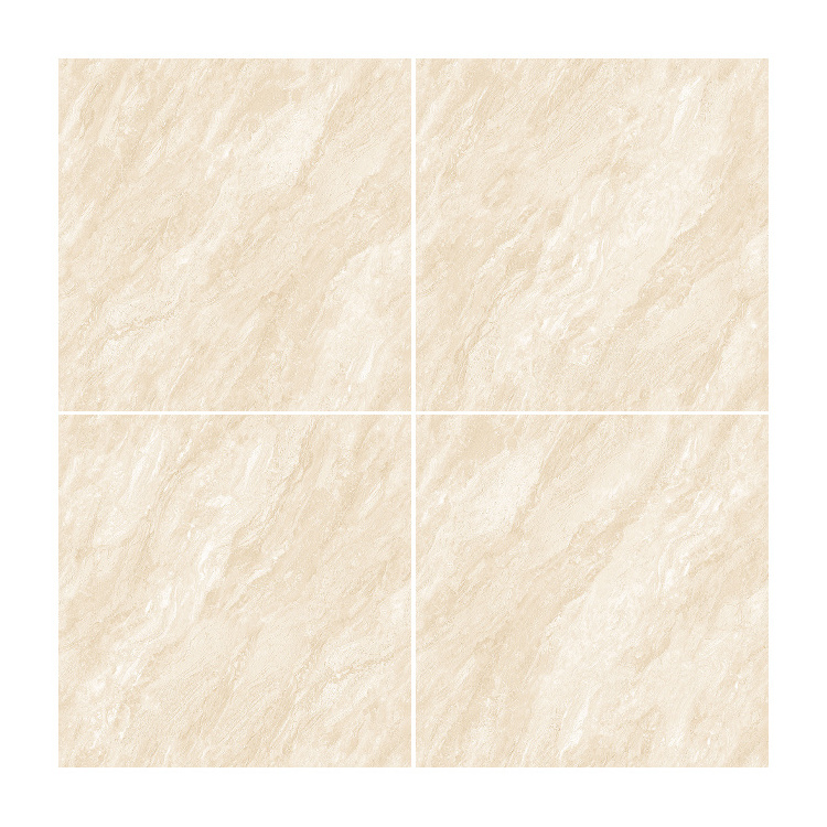 Wholesale Modern Beige Marble Look Polished Glazed Glossy Porcelain Flooring Tiles 600x600 For House Living Room