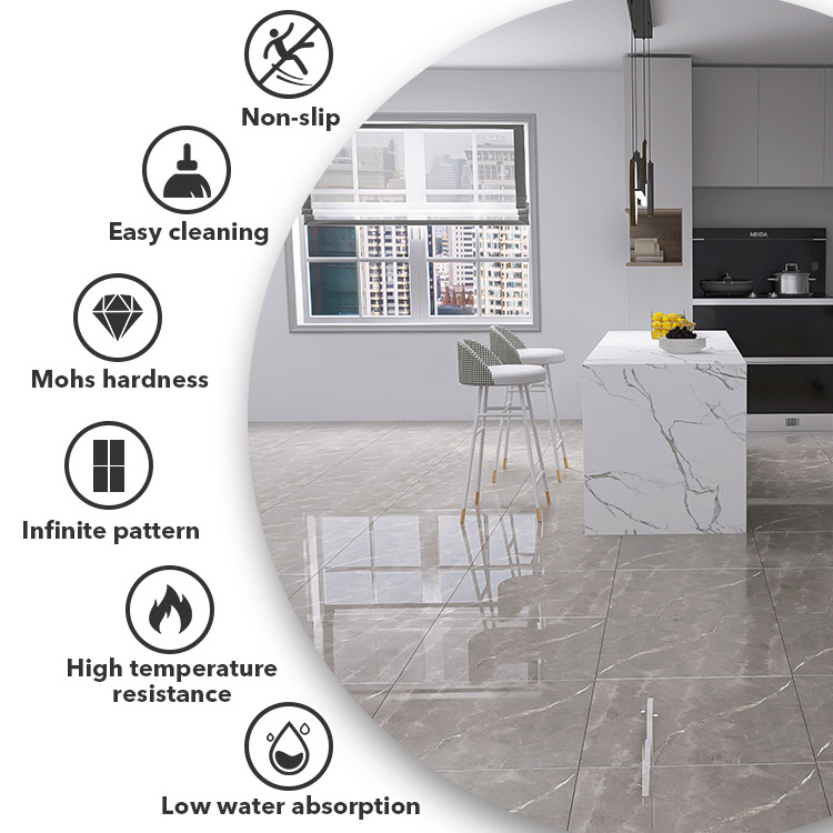 High Quality Construction Materials Porcelain Polished Glazed Non Slip Floor Tiles 60x60 For Living Room With Cheap Price