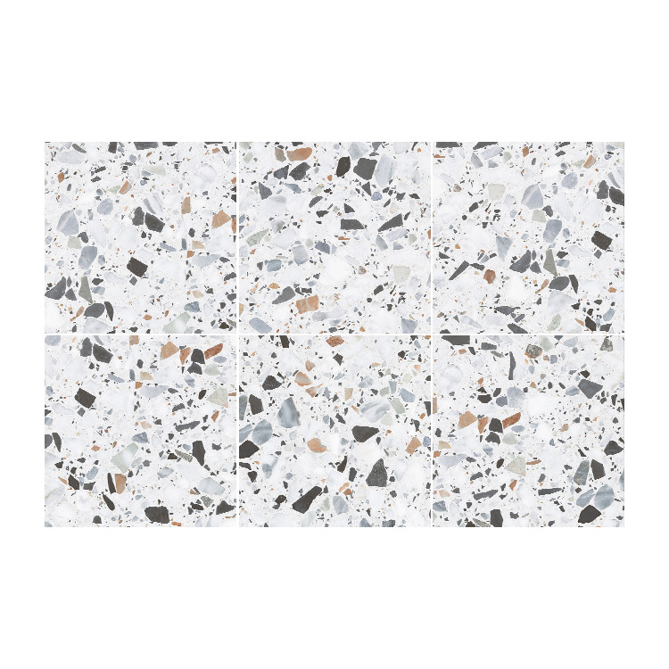 High Quality Design Vitrified Tile Price Porcelain Terrazzo Look Floor Tile 600x600 For House Sitting Room