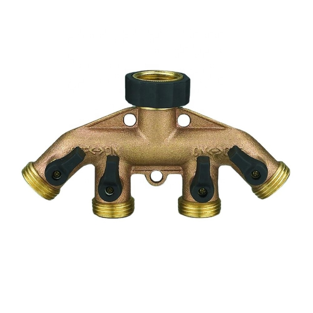 High quality 4 ways garden water faucet garden hose water splitter 4-way ball valve garden sets