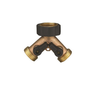 Higher Quality 3/4" Brass Hose Connectors 2 Way Brass Hose Splitter Y Connector Garden Hose Adapter