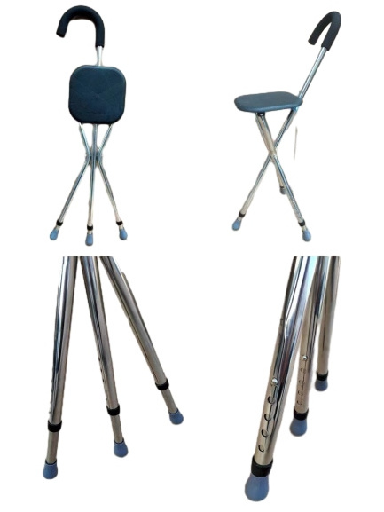 2024 Folding Walking Crutches Walking For Hospital Lightweight Folding Stick Walking Aid Crutch Chair Walking Stick Chair