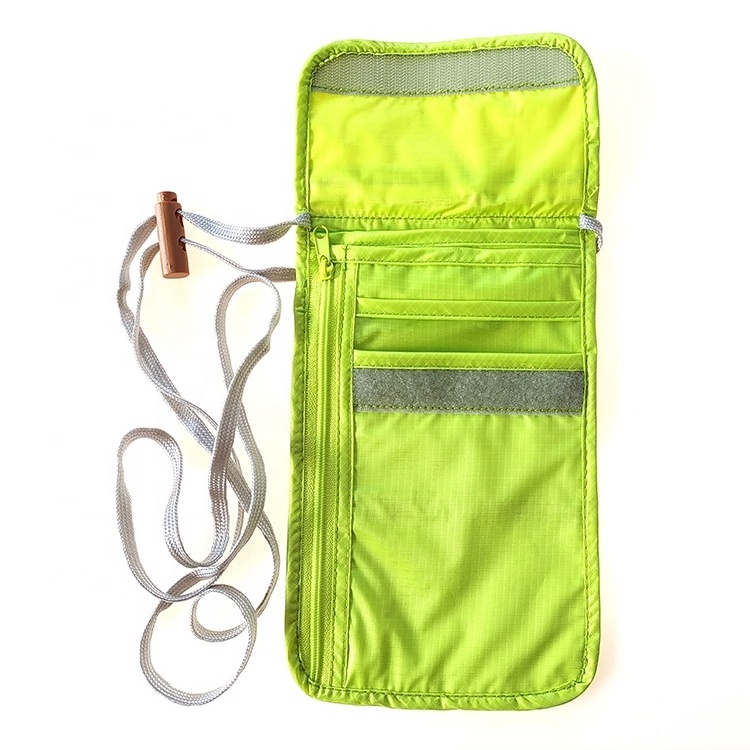 International travel essentials travel pouches under clothes passport holder neck pouch