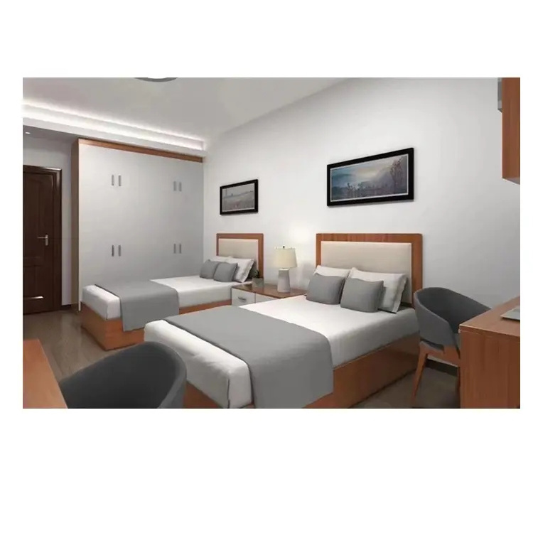 Ramada wyndham hotel guest room furniture commercial hotel bedroom furniture set wholesale